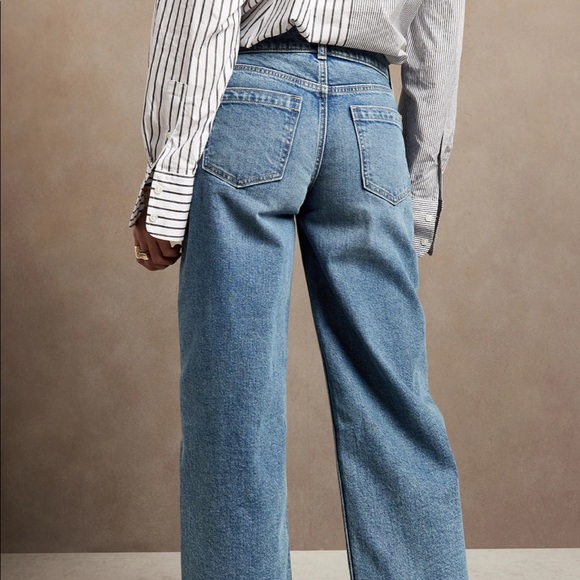 NWT Banana Republic Wide Leg Cropped Jeans - Picture 2 of 5